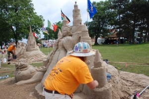 The BW Sandfest is a professional sand sculpture event conducted by The Sand Lovers and is held on the grounds of the Fort Gratiot Lighthouse in Port Huron.  Photo by Grace Grogan.