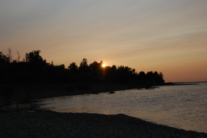 Sunset as seen from the fire pit area on the beach.  Photo by Grace Grogan