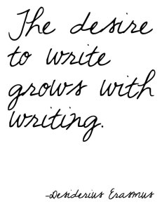 Writing - desire to write grows with writing