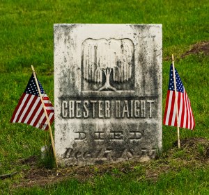Grave of Chester Haight.  Photo by Grace Grogan, copyright 2013