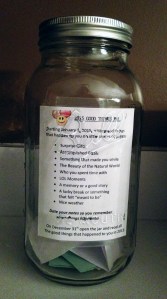 Good Things Jar.  Photo by Grace Grogan 2015