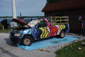 Ron's scrapping truck painted by graffiti artists