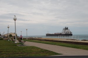 Lake Huron as seen from International Flag Plaza. Photo by Grace Grogan