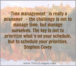 Time Management - schedule our priorities