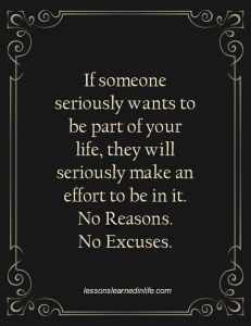 life - if someone wants to be in it they will make time