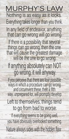 Murphy's Law - the full version