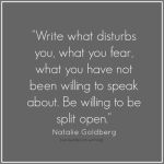 write what disturbs you