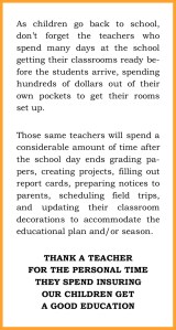 My statement thank teachers