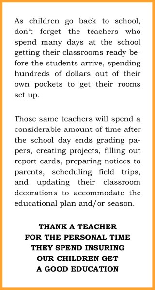 My statement thank teachers