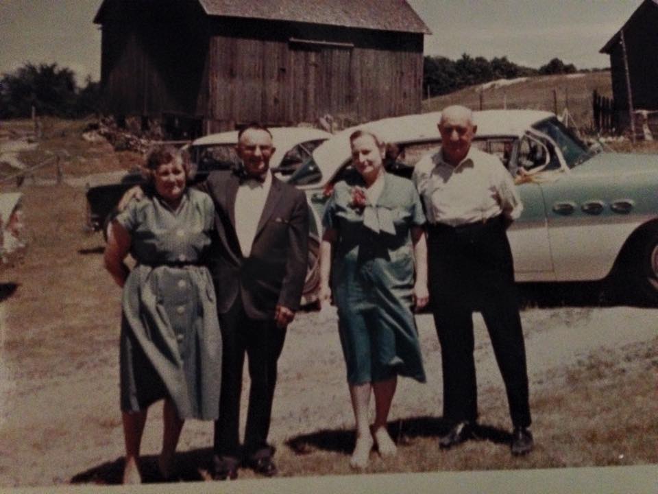My maternal and paternal grandparents on my parent's wedding day